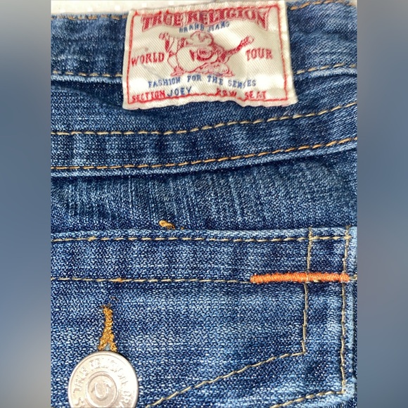 True Religion Joey Godiva Jeans Embroidered Floral Wide Leg Vintage Womens 27 - Picture 4 of 10